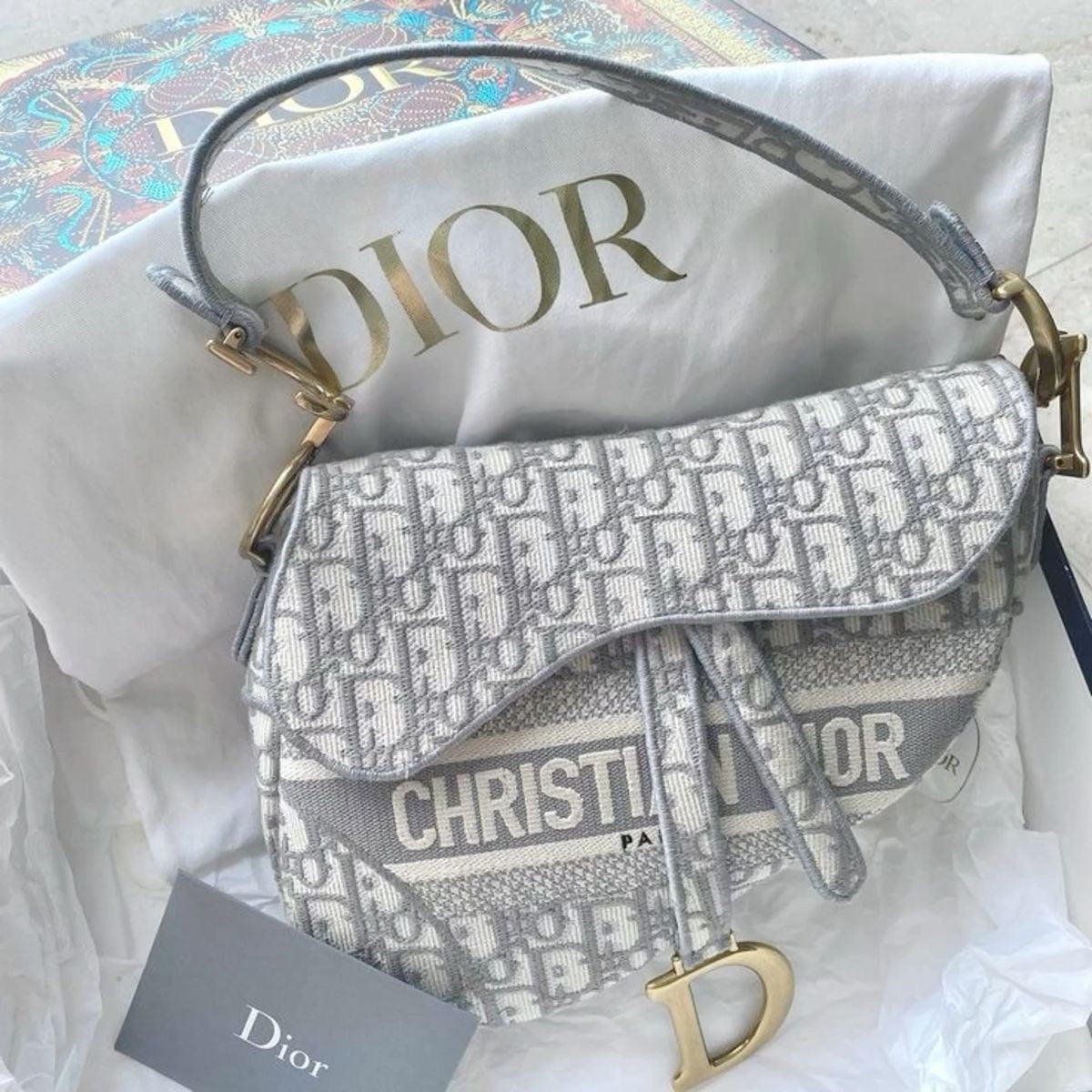 borsa a sella Dior in tela